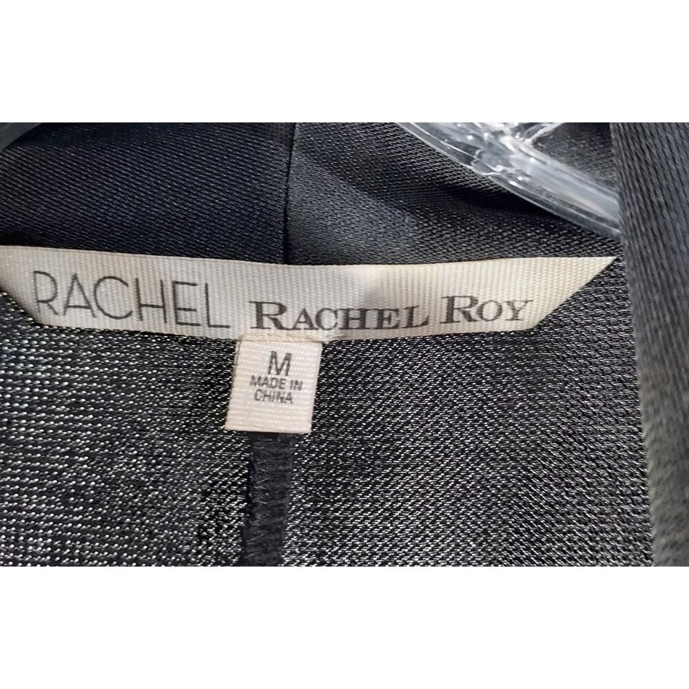 Rachel Roy Black Doleman Sleve Draped Faux Wrap 24 Hour Mini Dress Woman M - Picture 5 of 10